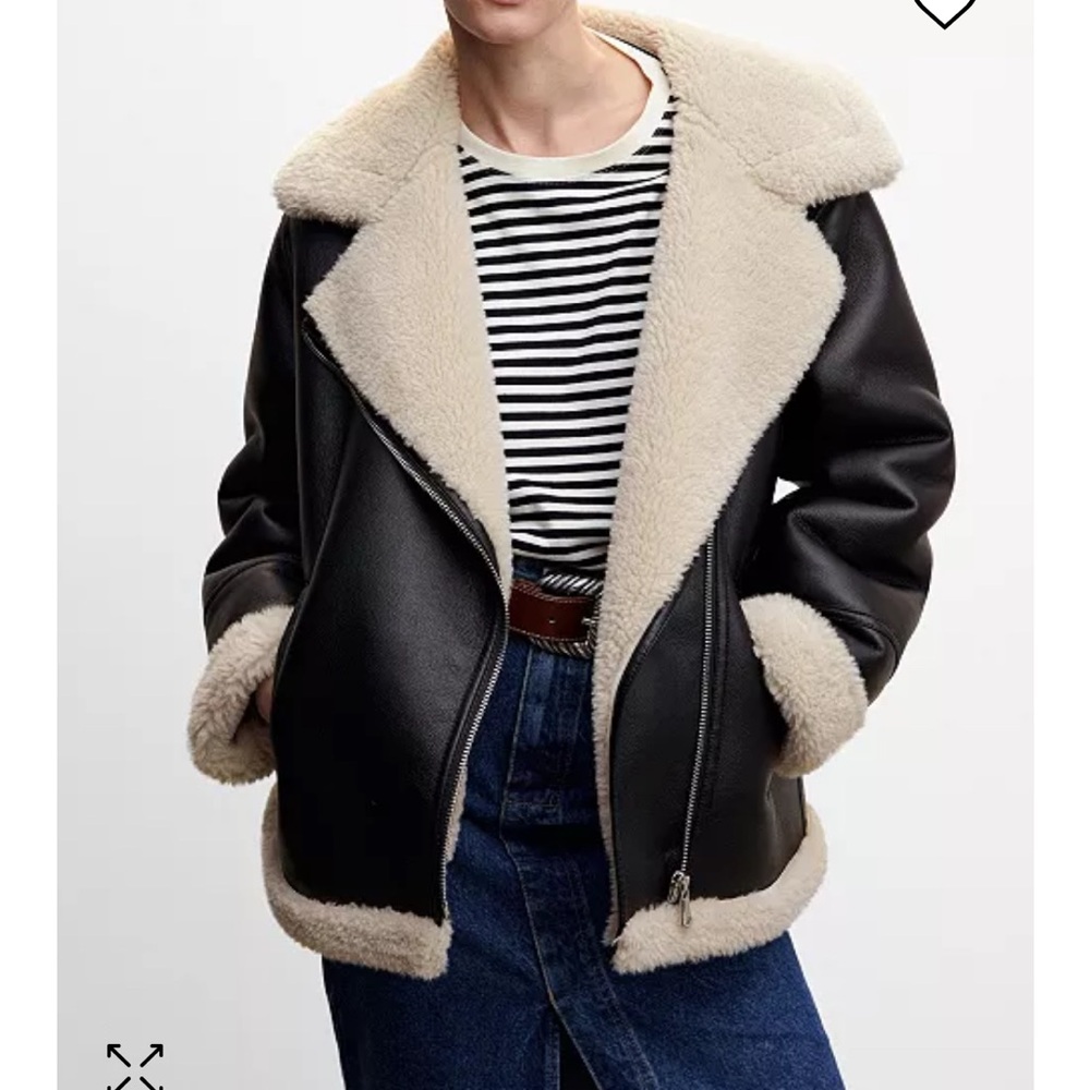 Mango Women’s oversized Faux Shearling Lined Jacket xsmall NWT